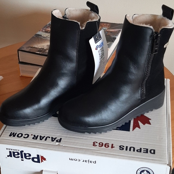 BRAND NEW PAJAR suede and leather winter boots shearling lining MADE IN CANADA - Picture 3 of 16